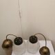 Pair of glass hanging lamps