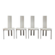 Set of 4 Cattelan Italia white leather chairs from the 1980s, vintage Italian design