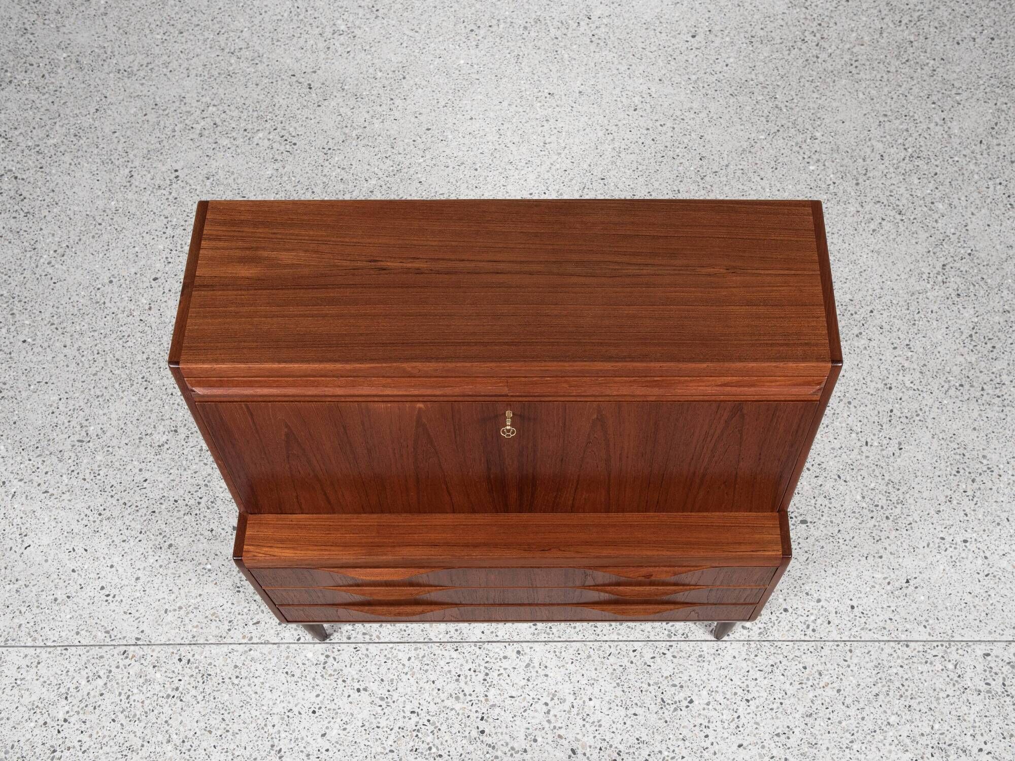 Danish Midcentury secretaire in teak by Erling Torvits for Klim Møbelfabrik