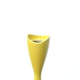 Bougeoir scandinave jaune en bois vintage