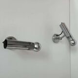 Pair of vintage adjustable wall lights, chromed metal, France 1970