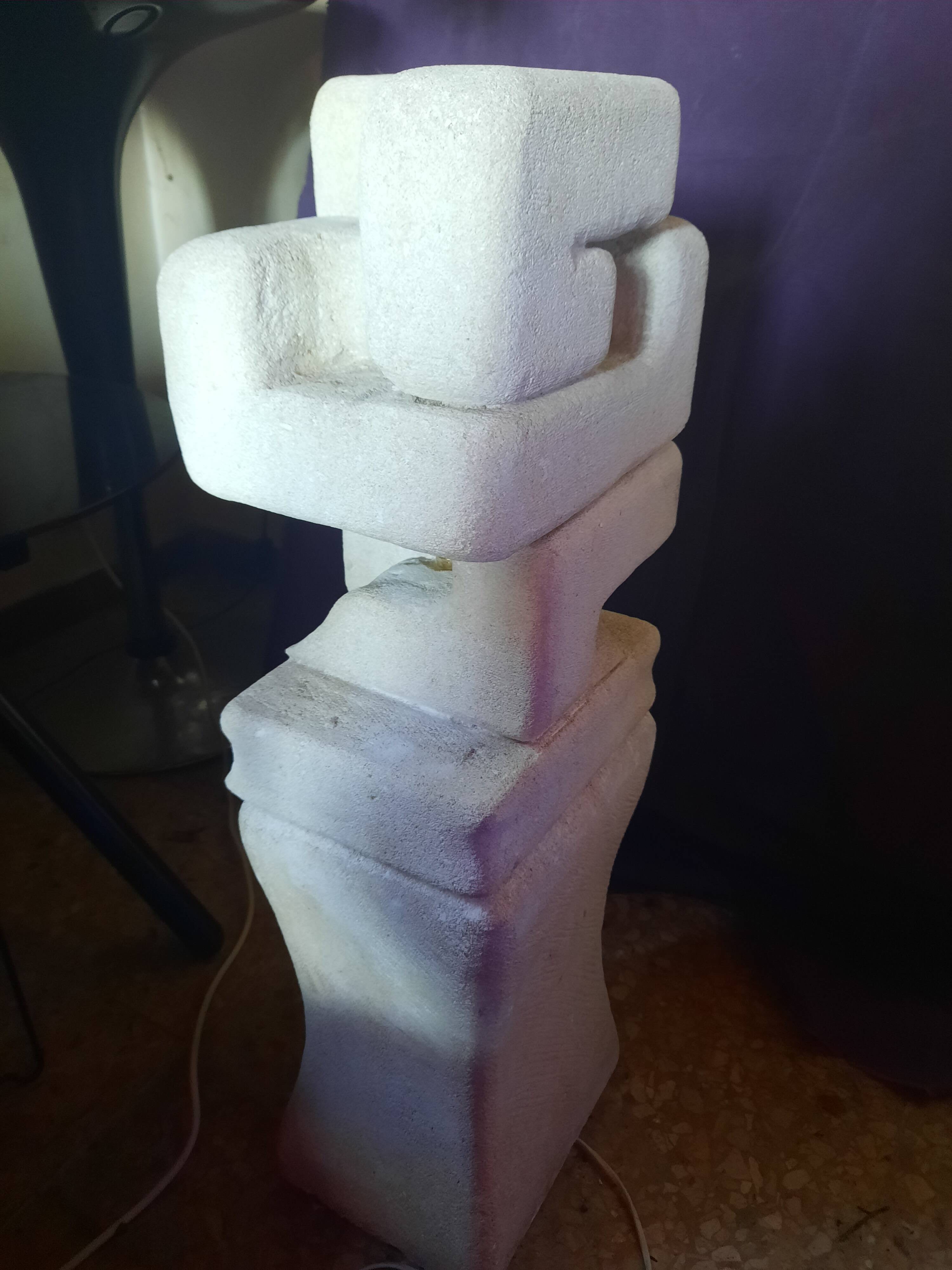 Large stone sculpture lamp