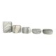 Set of 5 nesting candle holders in white marble.