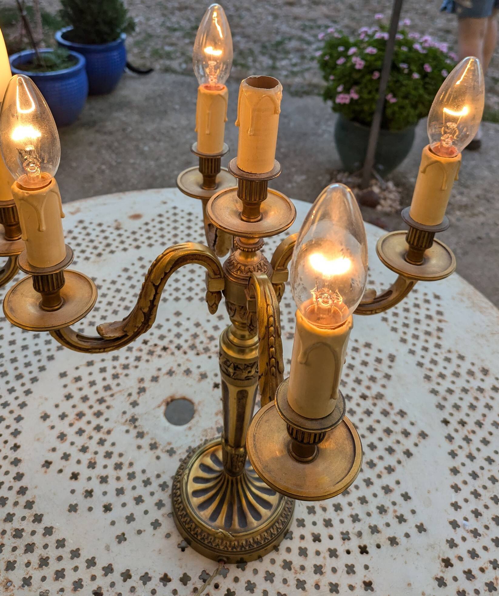 Pair of gilt bronze candlesticks