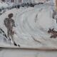 Oil painting on canvas village and landscape winter vintage signed