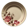 Assiette plate décor rose