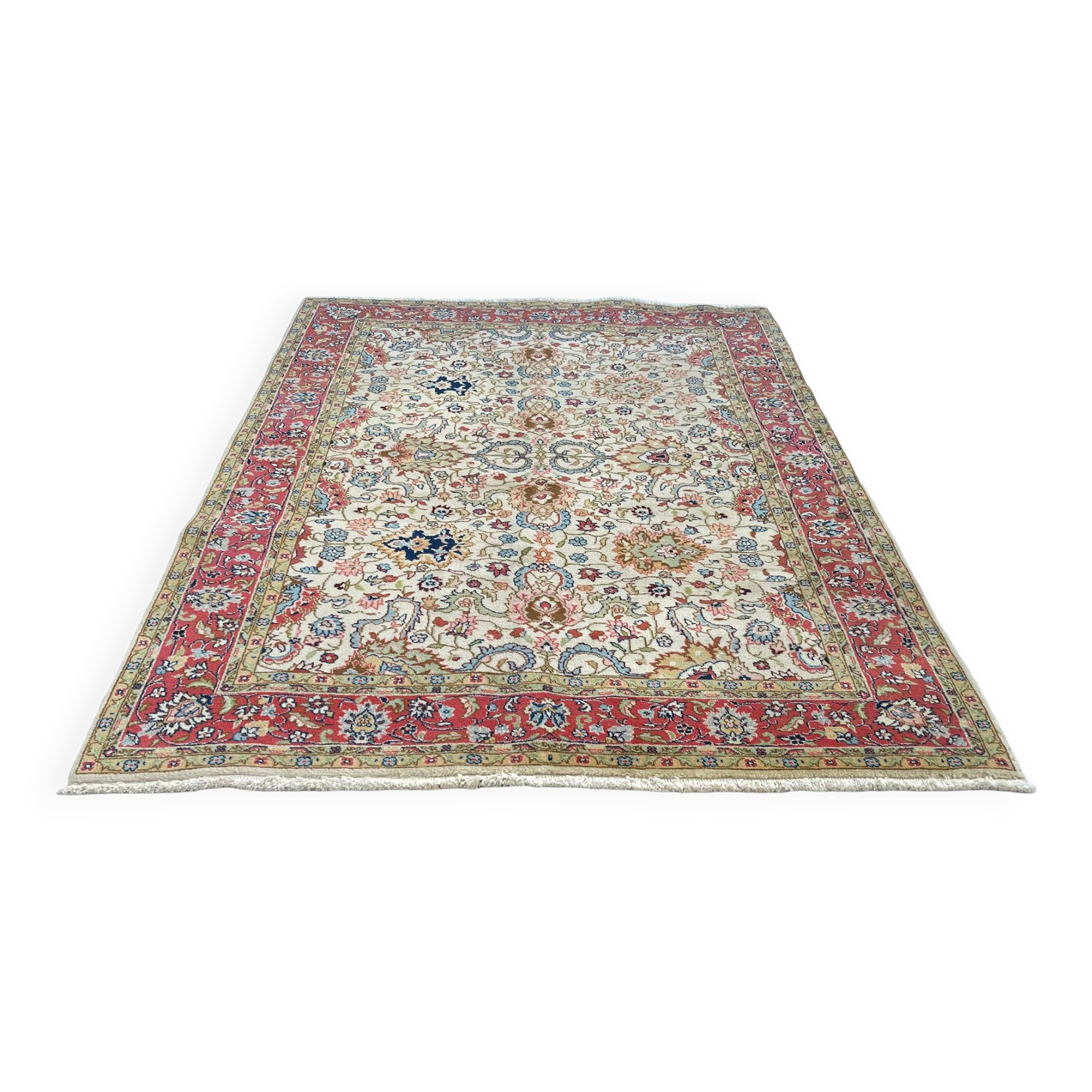 Tapis persan Tabriz vintage fin, 204 x 141 cm