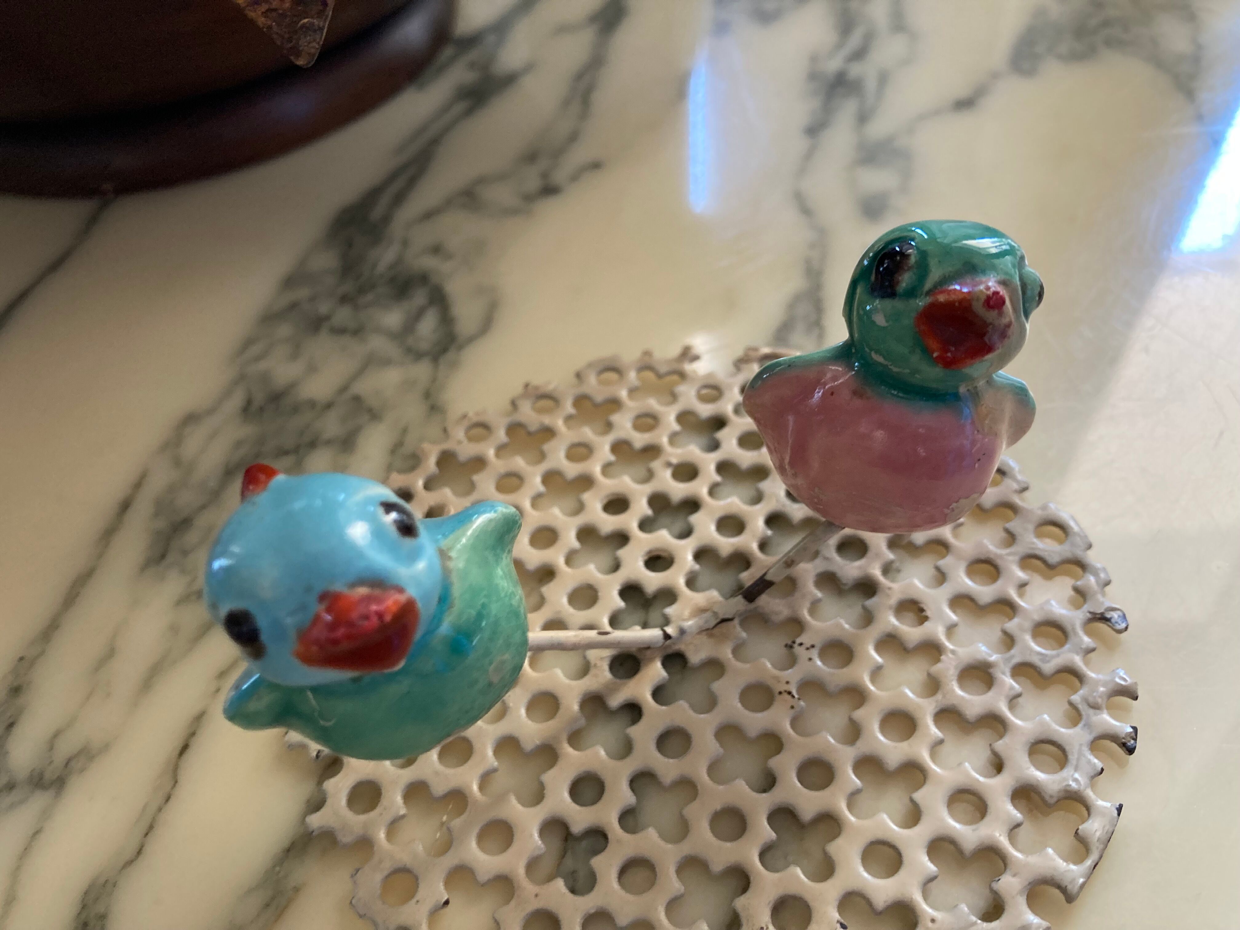 Bird cage lamp in vintage ceramics 50 years