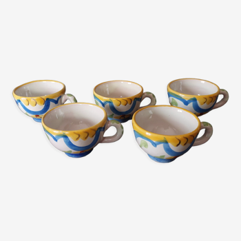 Set of 5 small terracotta cups for schnapps