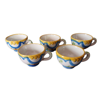 Lot de 5 petite tasses en terre cuites pour schnaps