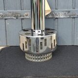 Designer chandelier from the 70s in glass and chrome metal