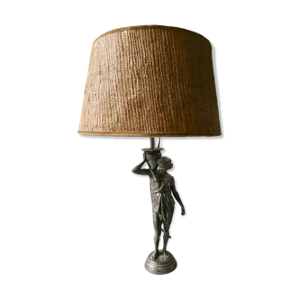 Neoclassical lamp, Greek man statuette, ephebe