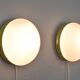 Mid Century Spanish Modern Brass and Opaline Glass Sconces Metalarte 70s