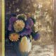 Huile sur toile, bouquet de fleurs