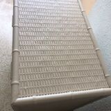Off-white rattan chest of drawers