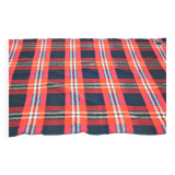 blue & red checkered vintage wool blanket