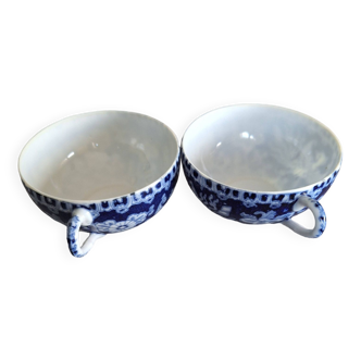 Tasses à thé en porcelaine bleue de Chine