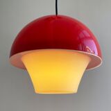 Scandinavian red & white vintage plastic hanging lamp
