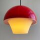 Scandinavian red & white vintage plastic hanging lamp