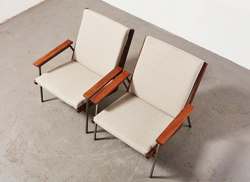 Rob Parry Pair of Lotus Lounge Chairs for Gelderland 1950s