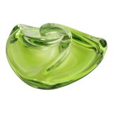 Vintage Green Crystal Bowl Val Saint Lambert 1960s