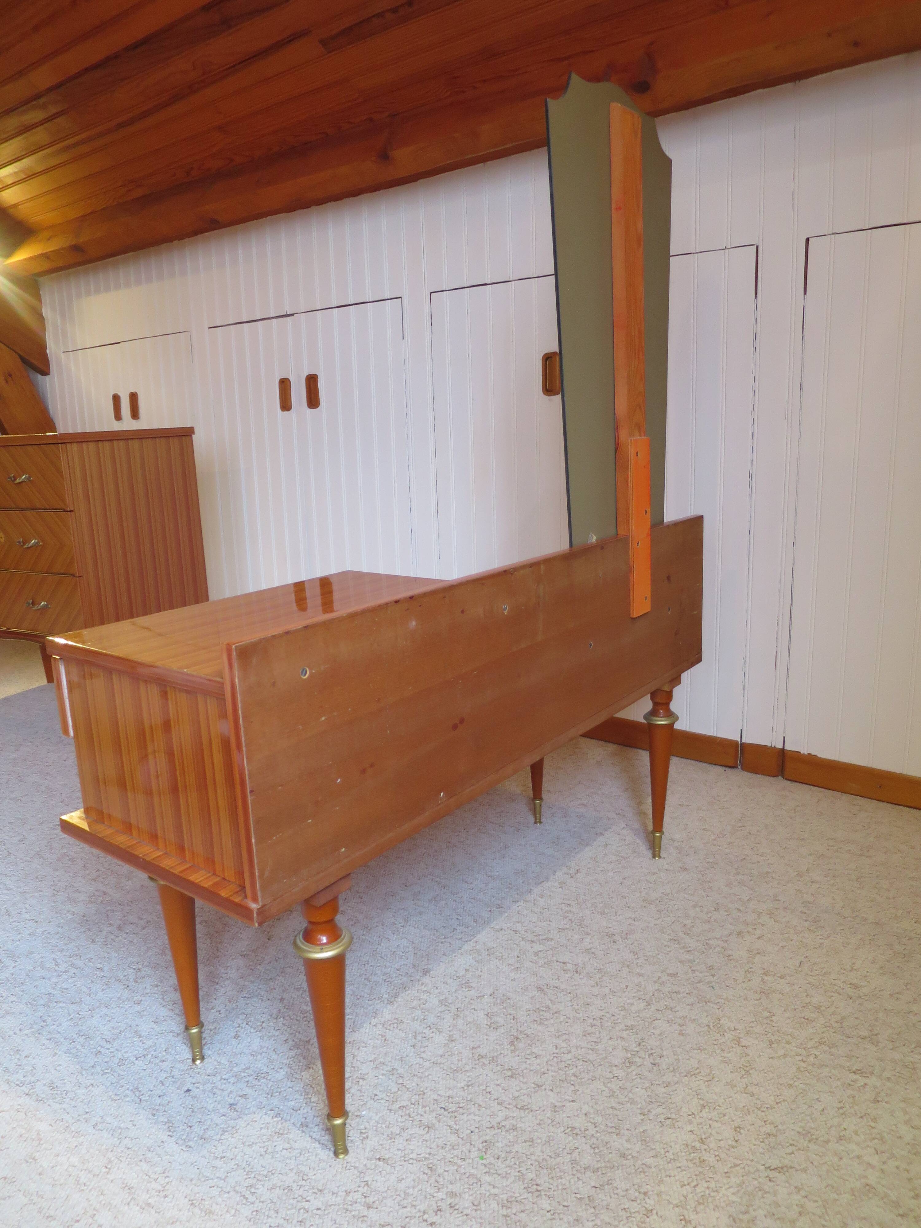 Console dressing table - hall furniture - drawer and mirror - 60s - vintage - modernist