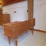 Console dressing table - hall furniture - drawer and mirror - 60s - vintage - modernist