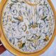 Assiette sur pied italienne vintage en céramique peinte à la main