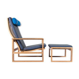 Borge Mogensen armchair & stool 2254 in oak, Danish 1950’s