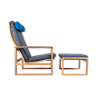 Fauteuil et repose-pied Borge Mogensen 2254 en chêne, Danemark, années 1950