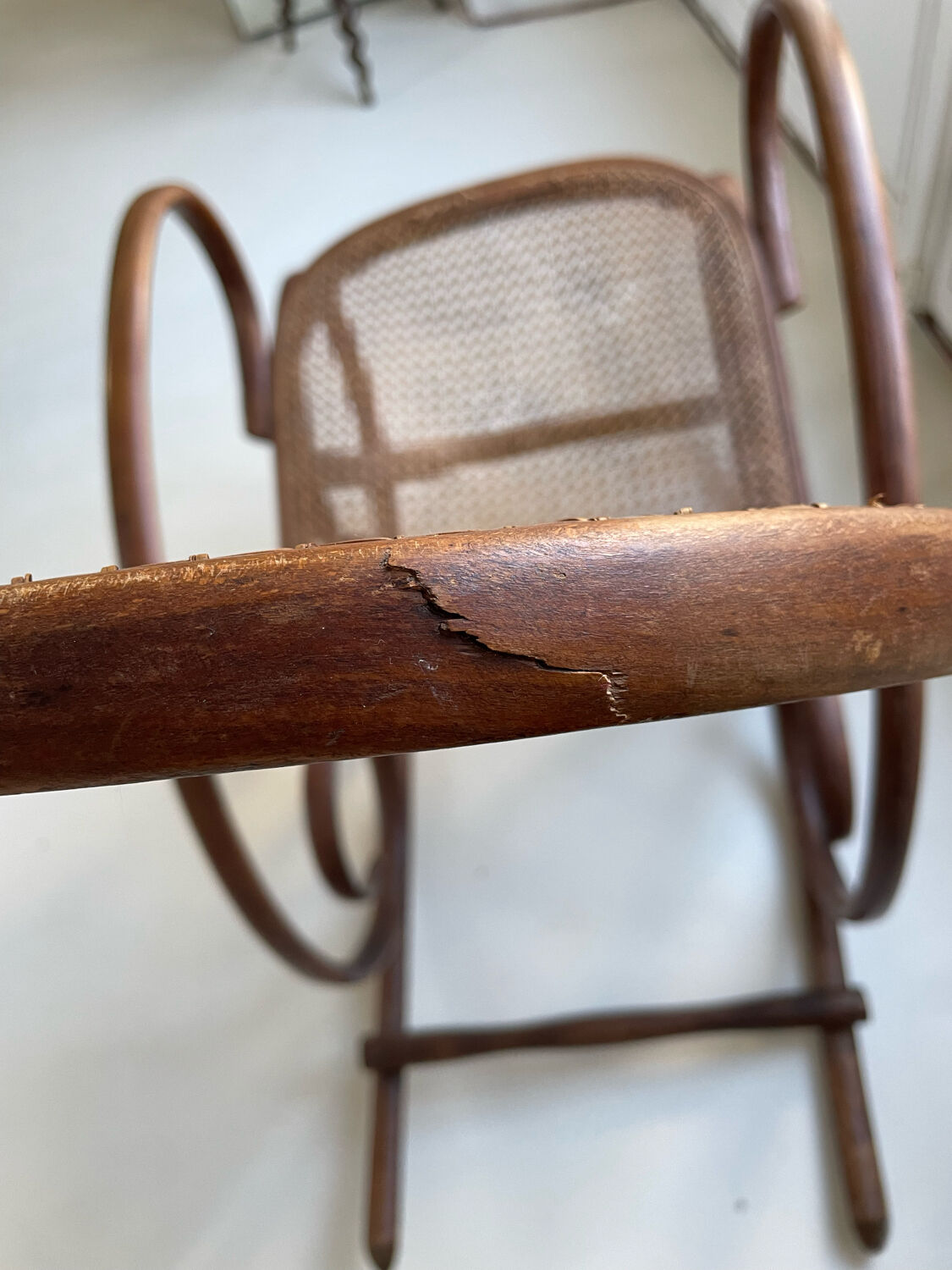 Vintage bentwood rocking chair and canning