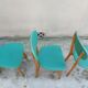 3 chaises vintages, assise et dossier en skaï