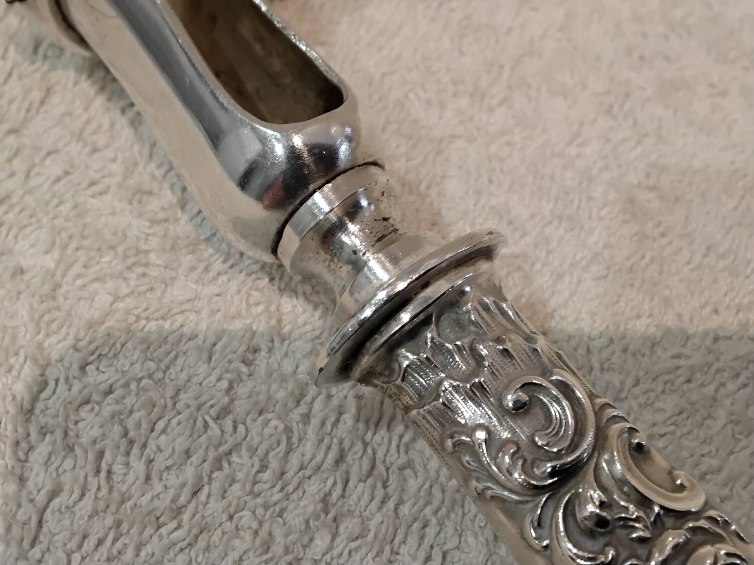 Some silver-plated handles, 950 Minerve, Rocaille style, Ravinet.