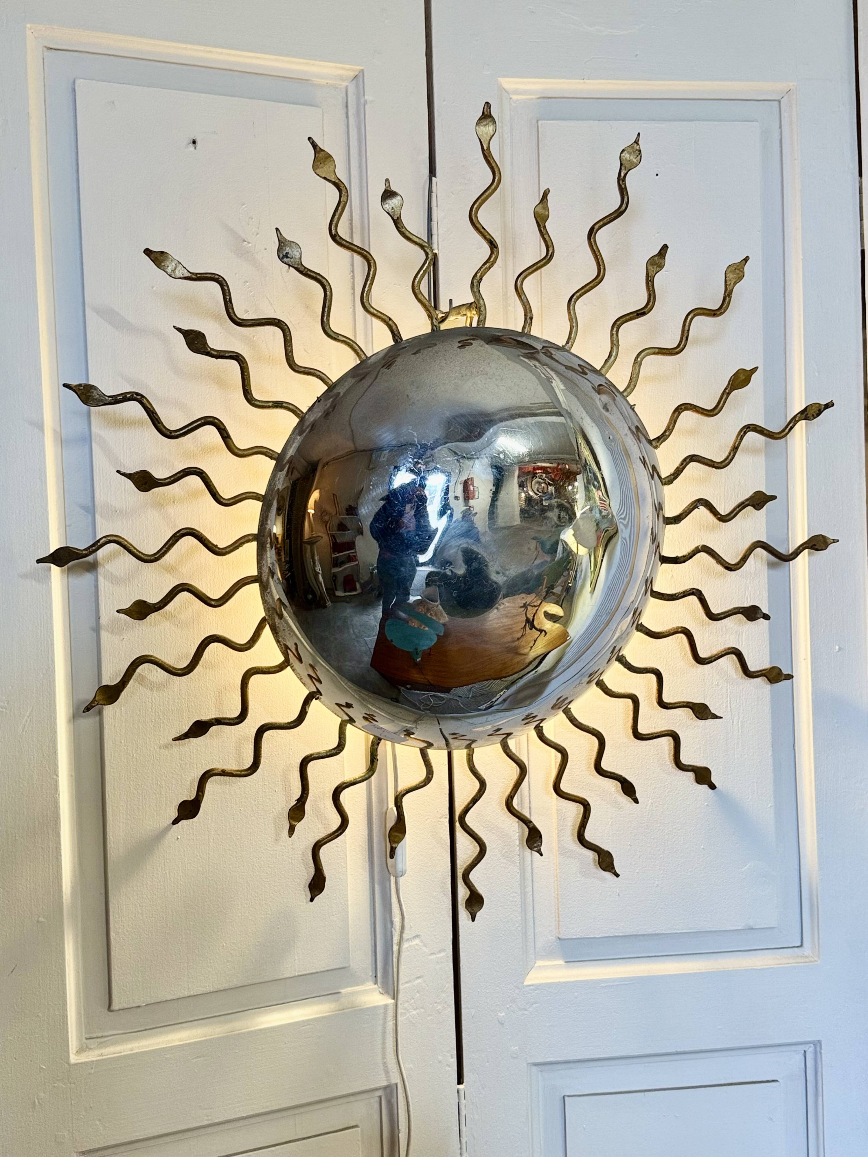 Vintage sun wall lamp