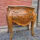 Curved Louis XV style commode in marquetry, mid-20th century.