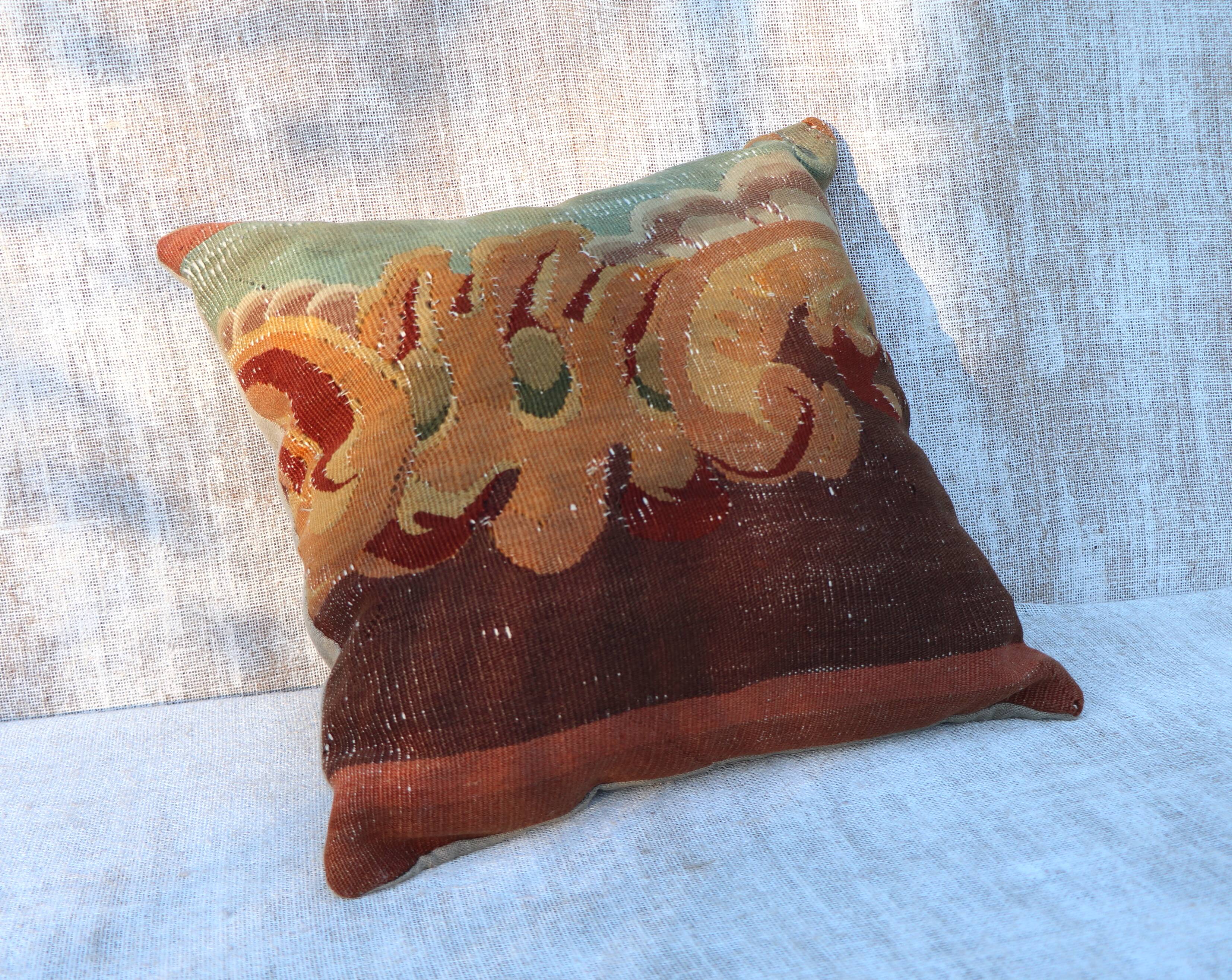 Aubusson 19th Castle Cushion