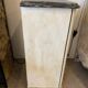 Small buffet early 20th century in beige and gray patinated wood with shelf