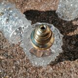 Set of 5 vintage molded glass globe suspensions
