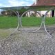 Vintage table of the 70s in chrome and smoked glass