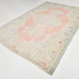 Tapis Oushak Vintage Corail Beige Pastel, 215x319 Cm