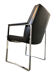 Chaise de bureau en cuir et acier chromé 1980