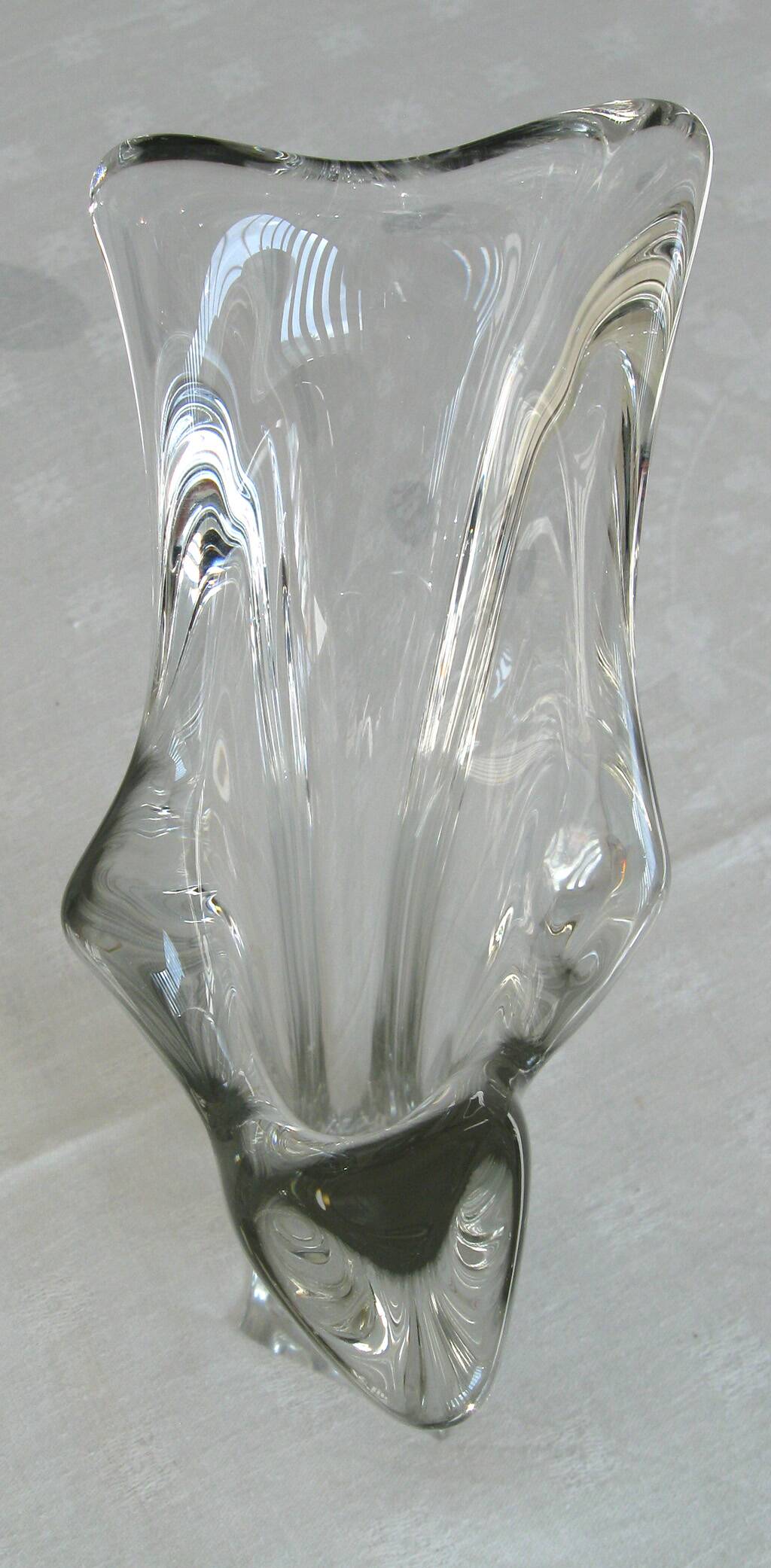 Designer crystal vase, 70s