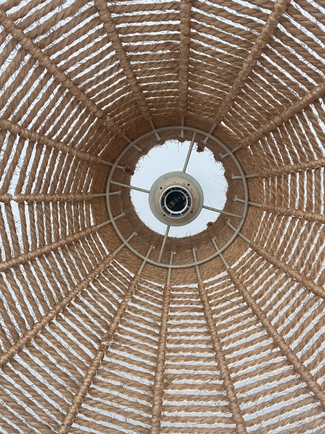 Large vintage rope pendant lamp design from the 70s