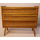 Commode vintage en bois et rotin 1960