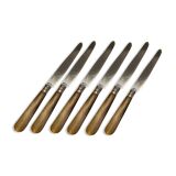 Lot of 6 horn and stainless steel knives