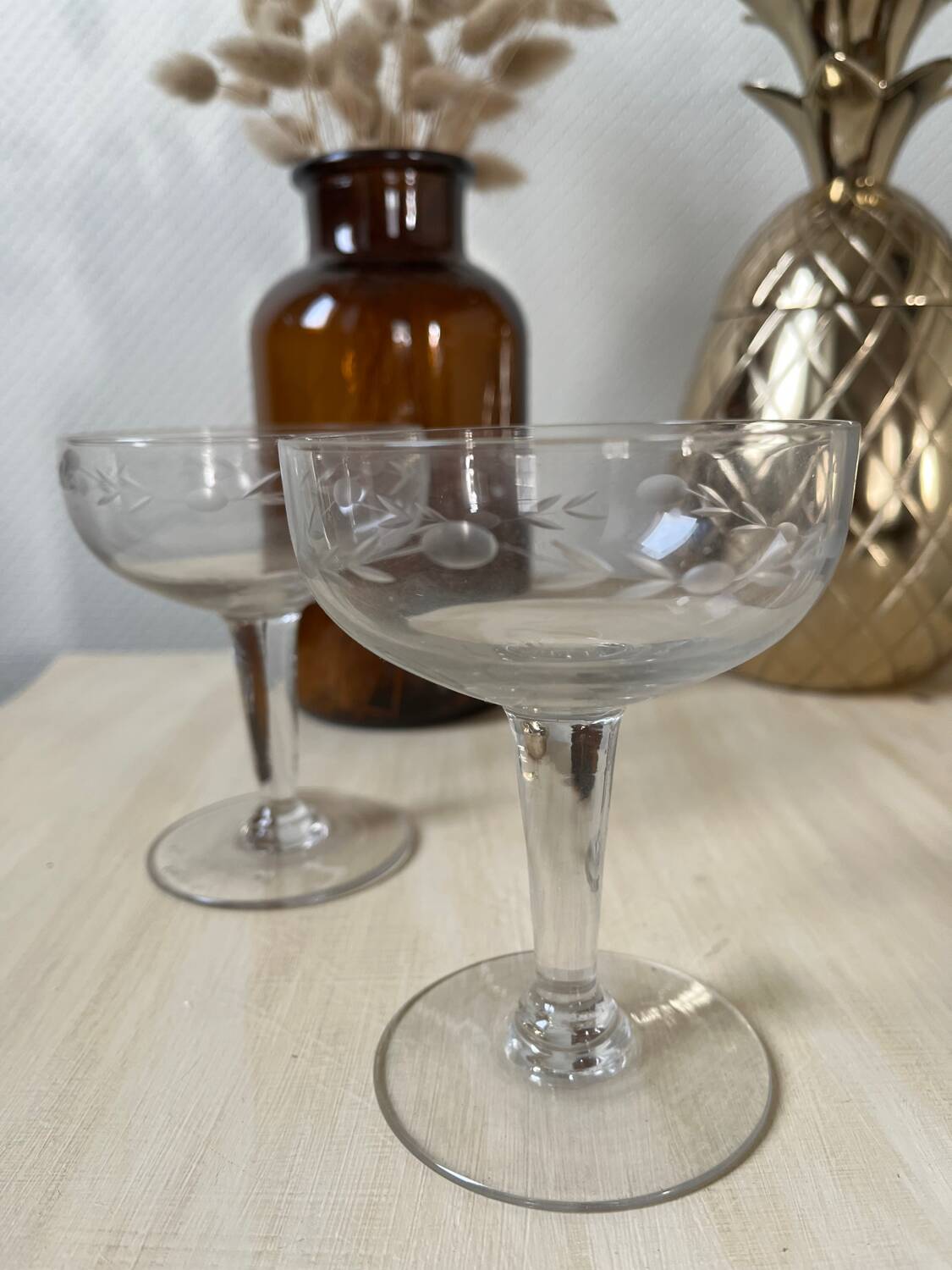 Old champagne glasses