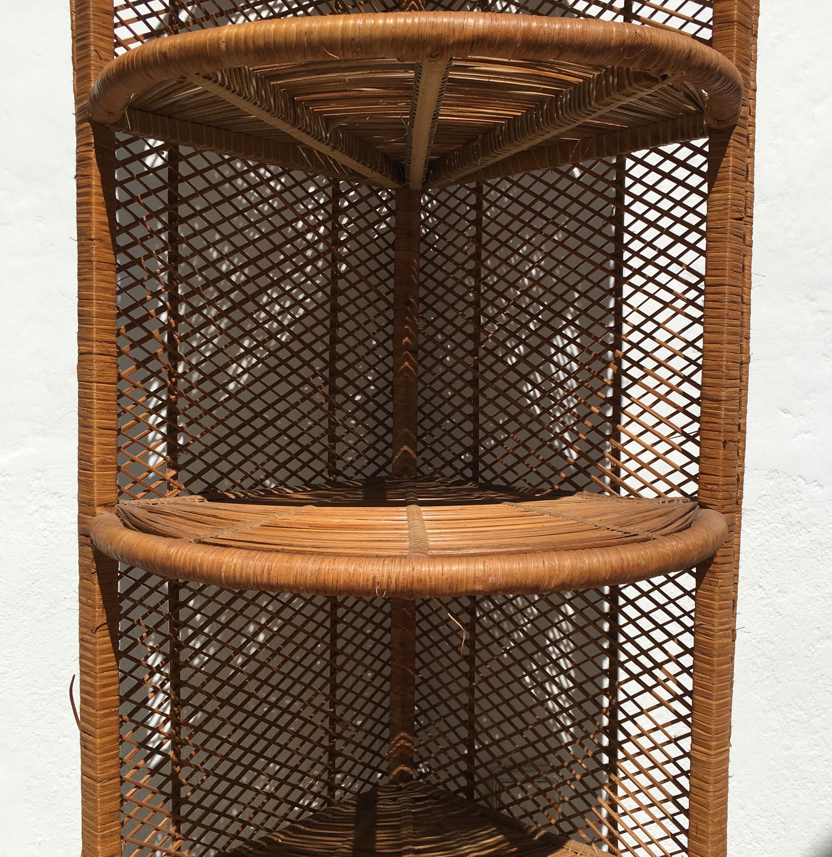 Vintage rattan shelf