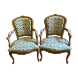Paire de cabriolets de style Louis XV