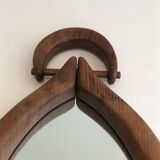 Brutalist mirror in oval shape 1950 - 30,5x59,5cm