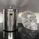 Vintage stainless steel ice bucket with lid and tongs - Made in Japan